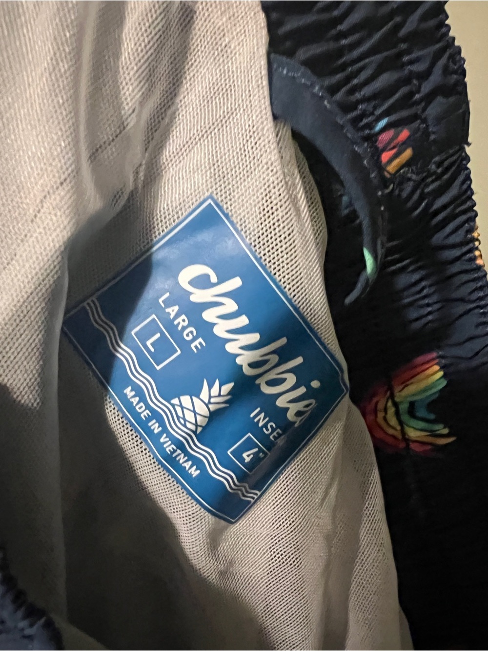 chubbies Navy Rainbow Print Athletic Shorts - Picture 2 of 2
